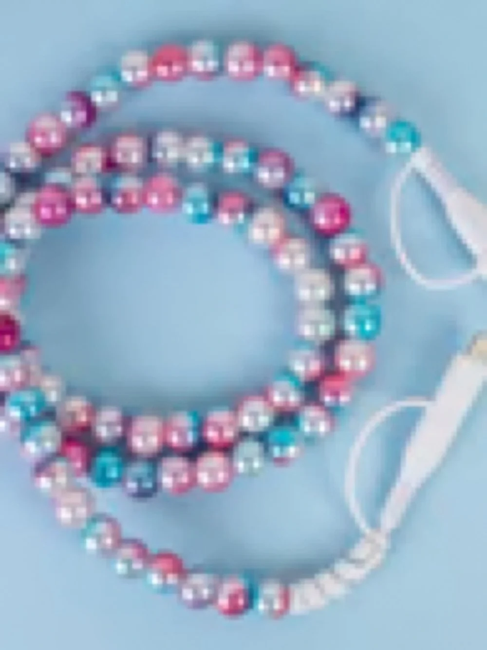 Ombre Multicolor Pearl Bead 4-1 charger - Pink & Blue 6.5ft long